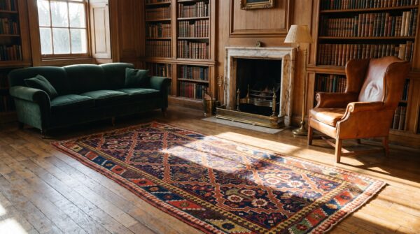 Antique tribal shrub design nw persian kurdish hallway runner rug 6 Antique tribal shrub design nw persian kurdish hallway runner rug (sku 21288) - room view