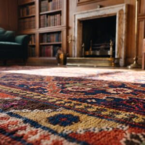 Antique Tribal Shrub Design NW Persian Kurdish Hallway Runner Rug (SKU 21288) - in-room detail