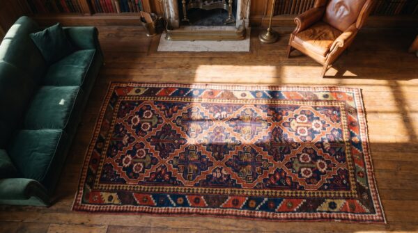 Antique tribal shrub design nw persian kurdish hallway runner rug 2 Antique tribal shrub design nw persian kurdish hallway runner rug (sku 21288) - styled overhead view