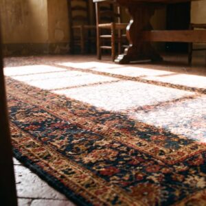 Antique Tribal Shrub Design Persian Bidjar Hallway Runner Wool Rug (SKU 20454) - in-room detail