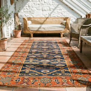 Antique Tribal Shrub Pattern Northwest Persian Hallway Runner Rug (SKU 18734) - room view