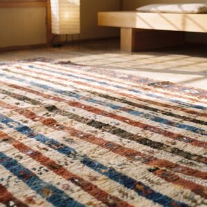 Tribal Stripped Antique Ivory Caucasian Late 19th Century Rug (SKU 19119) - in-room detail