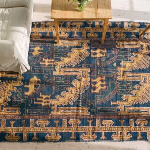 Antique Tunisian Knotted Hallway Runner Rug (SKU 21738) - styled overhead view