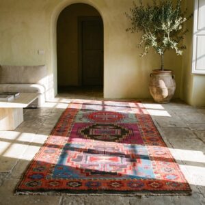 Antique Turkish Yuruk Hallway Runner Rug - Jewel Tone Tribal Geometric (SKU 20875) - room view