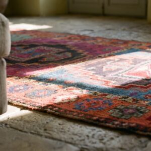 Antique Turkish Yuruk Hallway Runner Rug - Jewel Tone Tribal Geometric (SKU 20875) - in-room detail