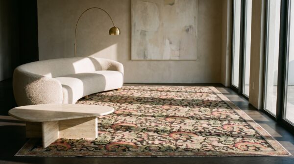 Antique ukraine allover floral hand knotted pile rug 7 Antique ukraine allover floral hand knotted pile rug (sku 22550) - room view