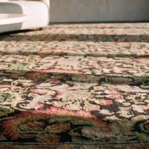 Antique Ukraine Allover Floral Hand Knotted Pile Rug (SKU 22550) - in-room detail