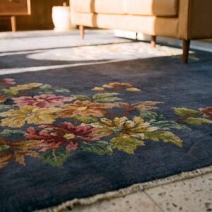 Unusual Purple Blue Color Antique Chinese Art Deco Room Size Area Rug (SKU 25743) - in-room detail