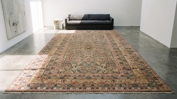 Very fine weave late19th century antique oversized floral persian kerman lavar carpet 10 Very fine weave late19th century antique oversized floral persian kerman lavar carpet (sku 20913) - room view