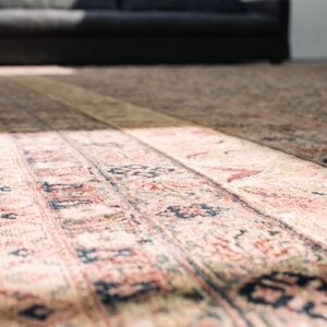 Very Fine Weave Late19th Century Antique Oversized Floral Persian Kerman Lavar Carpet (SKU 20913) - in-room detail
