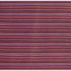 Vintage Multicolor Striped Modern Flatweave Small Turkish Kilim Decorative Rug