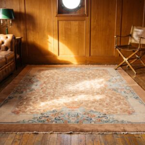 Antique Warm Cream Color Floral Cloud Band Design Chinese Peking Rug (SKU 23085) - room view