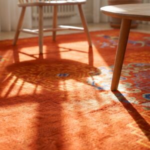 Warm Red Antique Chinese Art Deco Area Rug (SKU 24427) - in-room detail