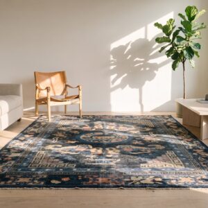 Worn Distressed Antique Shabby Chic Mid 19th Century Chinese Foo Dog Rug (SKU 22090) - room view