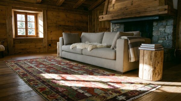 Antique yastik turkish geometric knotted rug 9 Antique yastik turkish geometric knotted rug (sku 25179) - room view