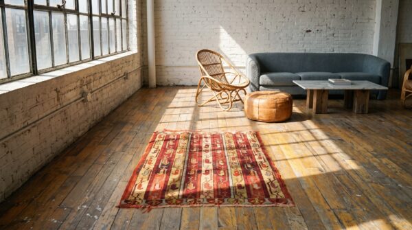 Antique yastik turkish multicolor 1880s square rug 10 Antique yastik turkish multicolor 1880s square rug (sku 22987) - room view