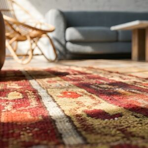 Antique Yastik Turkish Multicolor 1880s Square Rug (SKU 22987) - in-room detail