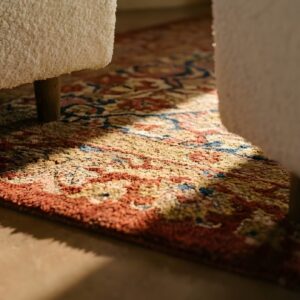 Yellow Antique Donegal - Arts & Crafts Ireland Allover Knotted Rug (SKU 25225) - in-room detail