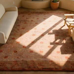 Yellow Antique Donegal - Arts & Crafts Ireland Allover Knotted Rug (SKU 25225) - styled overhead view