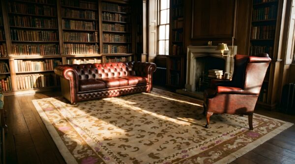 Antique wool yellow / gold orange hand knotted pile rug 11 Antique wool yellow / gold orange hand knotted pile rug (sku 23680) - room view