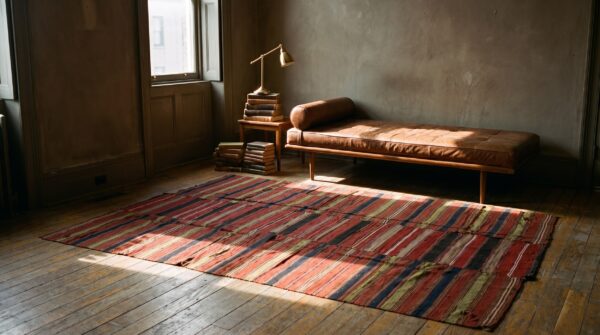Yellow antique kilim - n. W. Persian persian allover rug 8 Yellow antique kilim - n. W. Persian persian allover rug (sku 22865) - room view