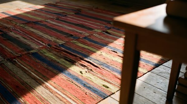 Yellow antique kilim - n. W. Persian persian allover rug 9 Yellow antique kilim - n. W. Persian persian allover rug (sku 22865) - in-room detail