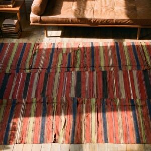Yellow Antique Kilim - N.W. Persian Persian Allover Rug (SKU 22865) - styled overhead view