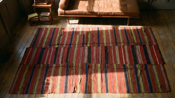 Yellow antique kilim - n. W. Persian persian allover rug 2 Yellow antique kilim - n. W. Persian persian allover rug (sku 22865) - styled overhead view