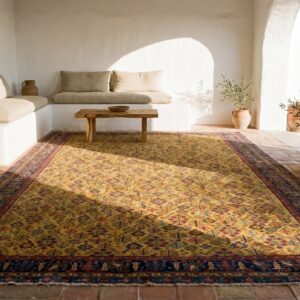 Antique Yellow NW Persian Oversized Tribal Shrub Rug (SKU 19342) - room view