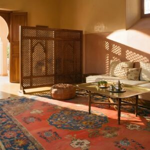 Yellow Antique Oushak Turkish Hand Knotted Pile Rug (SKU 24796) - room view