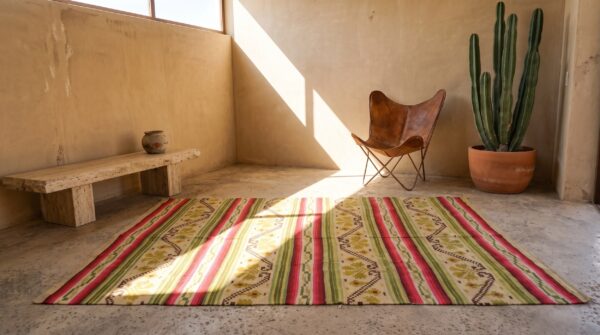 Antique zapotec mexico flat weave rug 7 Antique zapotec mexico flat weave rug (sku 20906) - room view