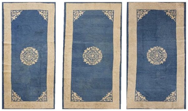 1890s classic blue ground medallion traditional antique chinese peking rug 1 1890s classic blue ground medallion traditional antique chinese peking rug