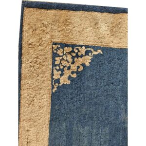 1890s Classic Blue Ground Medallion Traditional Antique Chinese Peking Rug - detail view 4