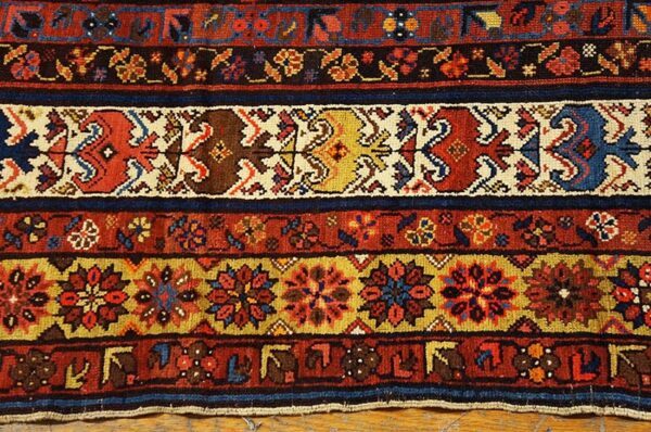 1890s navy blue antique geometric rustic nw tribal knotted wool runner rug 7 1890s navy blue antique geometric rustic nw tribal knotted wool runner rug - detail view 6