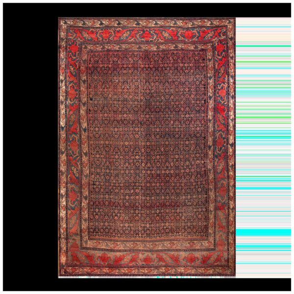 1900s blue navy herati floral antique persian bijar rug 12' 0'' x 18' 6'' handknotted wool carpet 1 1900s blue navy herati floral antique persian bijar rug 12' 0'' x 18' 6'' handknotted wool carpet