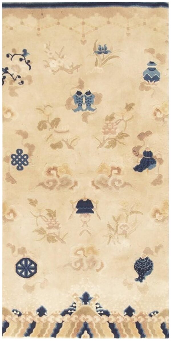 1920s beige field traditional symbols art antique chinese peking small rug 1 1920s beige field traditional symbols art antique chinese peking small rug