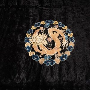 1920s Black Dragon Antique Chinese Peking Rug Handknotted Wool Carpet - detail view 5