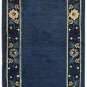 1920s Blue Deep Field Traditional East Asian Chinese Peking Hallway Gallery Rug