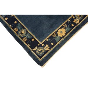 1920s Blue Deep Field Traditional East Asian Chinese Peking Hallway Gallery Rug - detail view 2