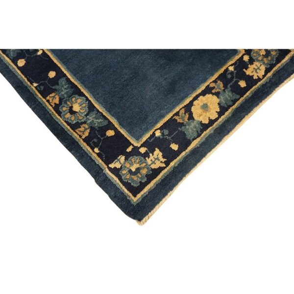 1920s blue deep field traditional east asian chinese peking hallway gallery rug 3 1920s blue deep field traditional east asian chinese peking hallway gallery rug - detail view 2