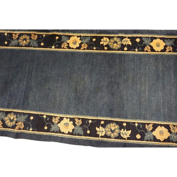 1920s blue deep field traditional east asian chinese peking hallway gallery rug 4 1920s blue deep field traditional east asian chinese peking hallway gallery rug - detail view 3