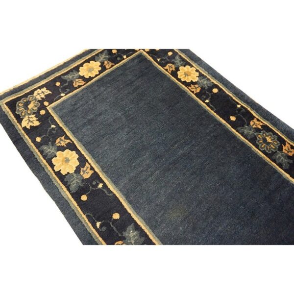 1920s blue deep field traditional east asian chinese peking hallway gallery rug 5 1920s blue deep field traditional east asian chinese peking hallway gallery rug - detail view 4