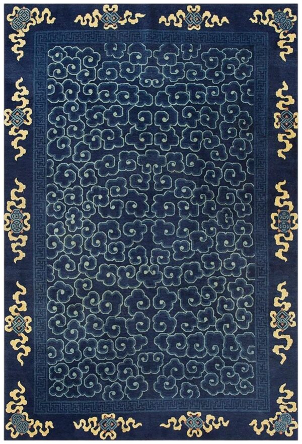 1920s traditional geometric cloud bands patterns antique chinese peking wool rug 1 1920s traditional geometric cloud bands patterns antique chinese peking wool rug