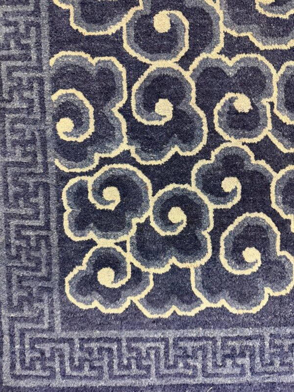 1920s traditional geometric cloud bands patterns antique chinese peking wool rug 3 1920s traditional geometric cloud bands patterns antique chinese peking wool rug - detail view 2