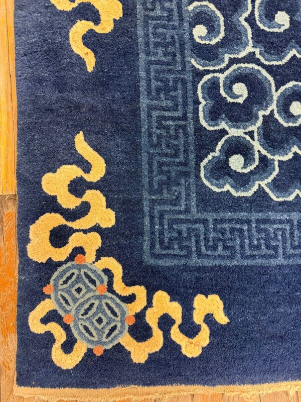 1920s traditional geometric cloud bands patterns antique chinese peking wool rug 5 1920s traditional geometric cloud bands patterns antique chinese peking wool rug - detail view 4
