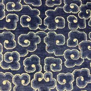 1920s Traditional Geometric Cloud Bands Patterns Antique Chinese Peking Wool Rug - detail view 7