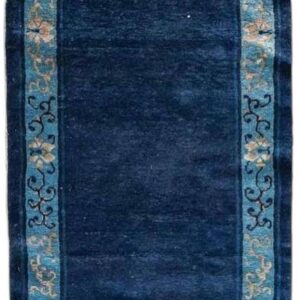 1920s Traditional Navy Blue Open Field Antique Chinese Peking Runner Rug