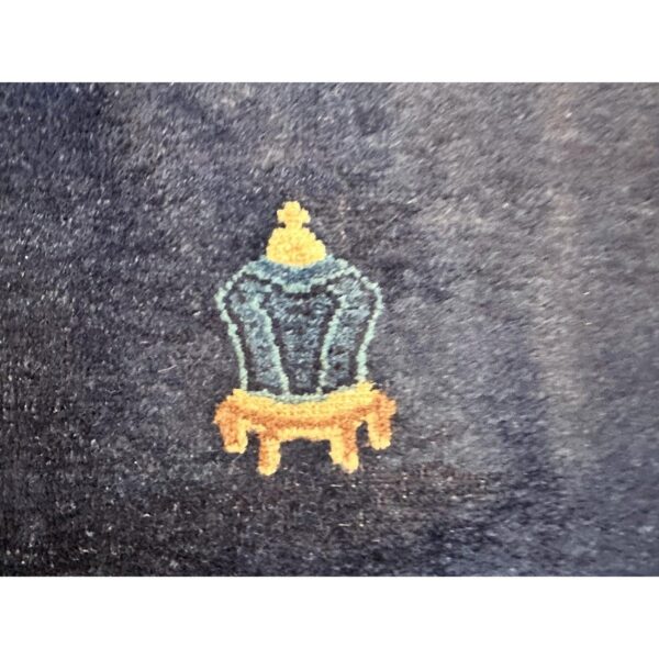 1920s traditional navy blue open field antique chinese peking runner rug 5 1920s traditional navy blue open field antique chinese peking runner rug - detail view 4