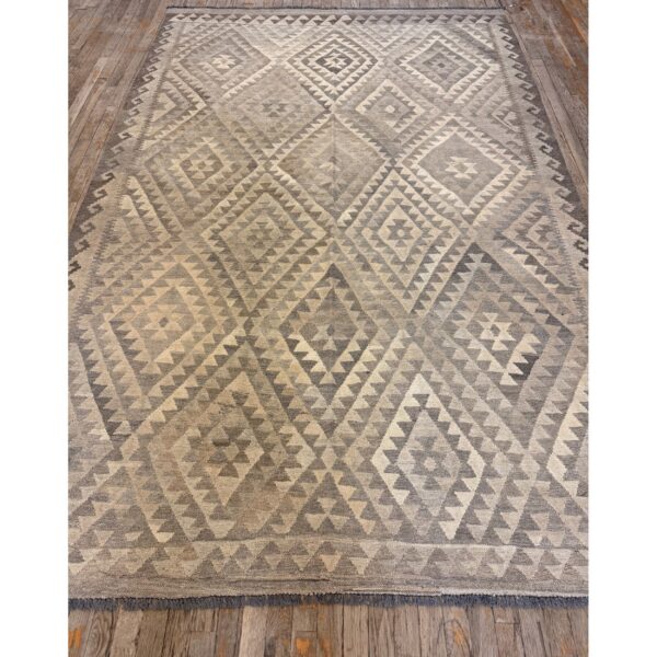1930s beige ground diamond antique turkish village kilim woven wool rug 7 1930s beige ground diamond antique turkish village kilim woven wool rug - detail view 6