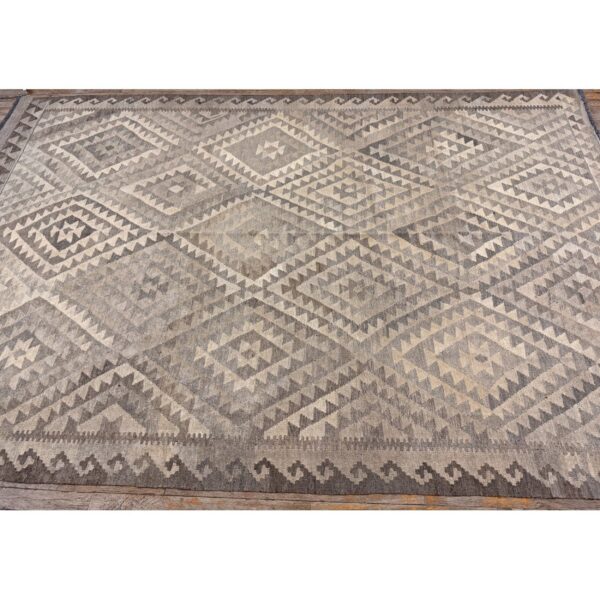 1930s beige ground diamond antique turkish village kilim woven wool rug 8 1930s beige ground diamond antique turkish village kilim woven wool rug - detail view 7